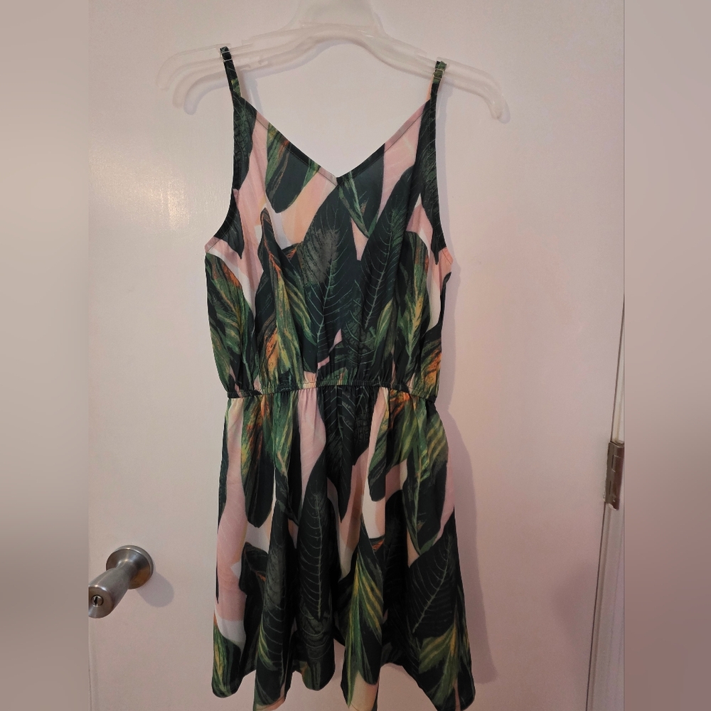 Tropical Leaf Print Dress
